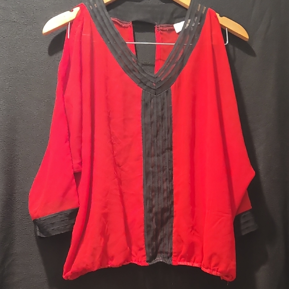 My Michelle Red and Black Blouse